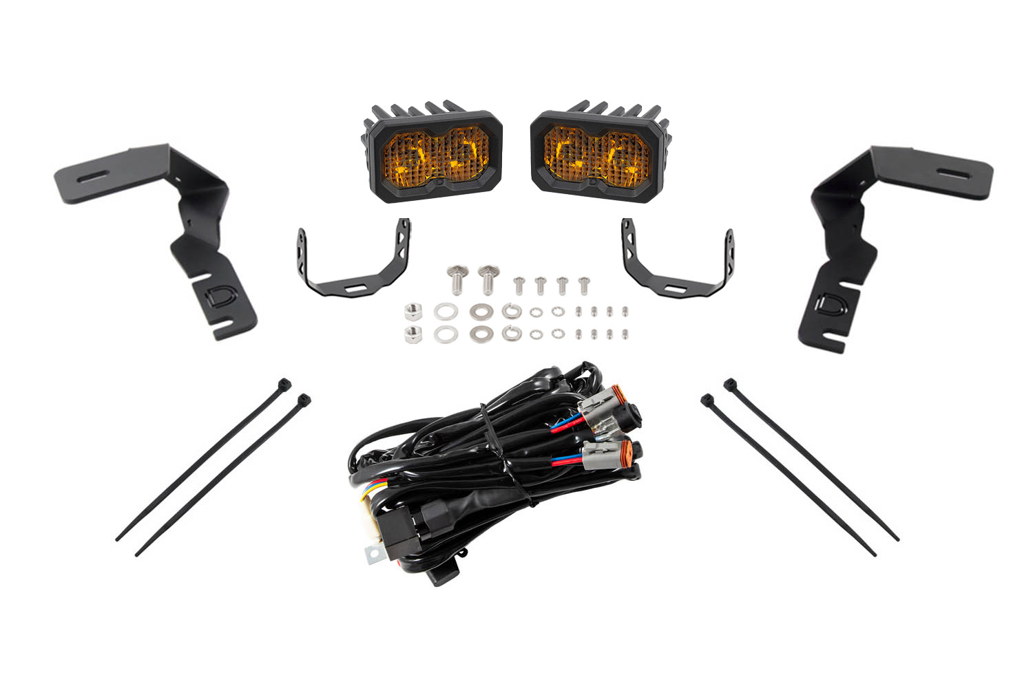 C2 2.0 LED Ditch Light Kit for 2019-2021 Ford Ranger  Pro Yellow Combo - Image 2