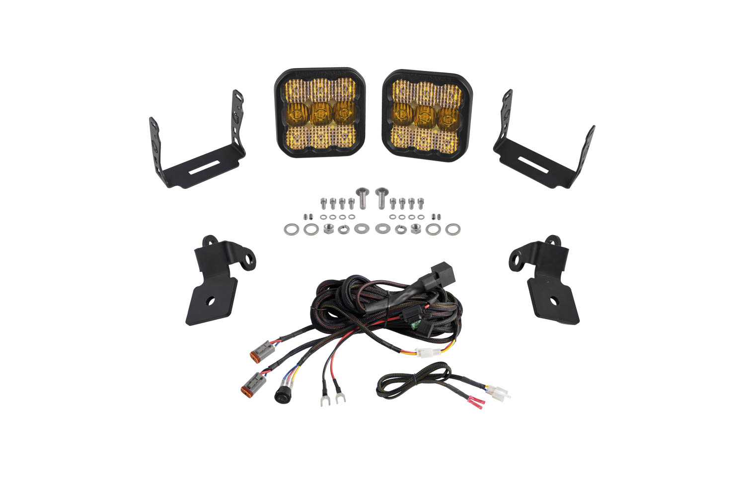 Polaris RZR A-Pillar LED Pod Kit  SS5 Pro Yellow Combo - Image 2