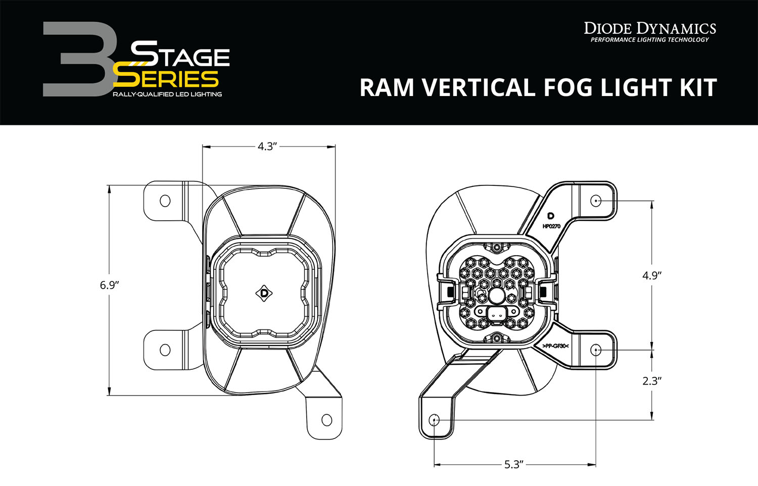 SS3 Max Type Ram Vert Kit ABL White SAE Fog - Image 9