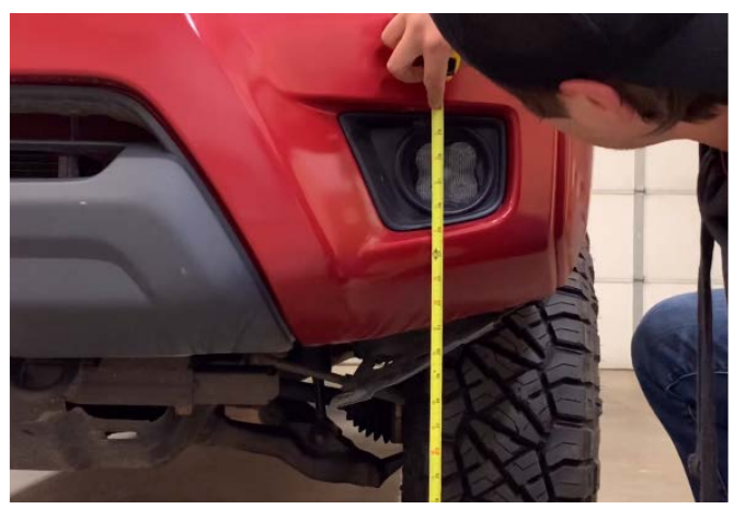 Measuring from the ground to the center of the SS3 LED pod