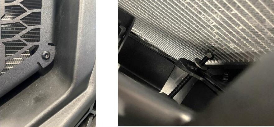 Securing the SS3 grille with the included mounting hardware